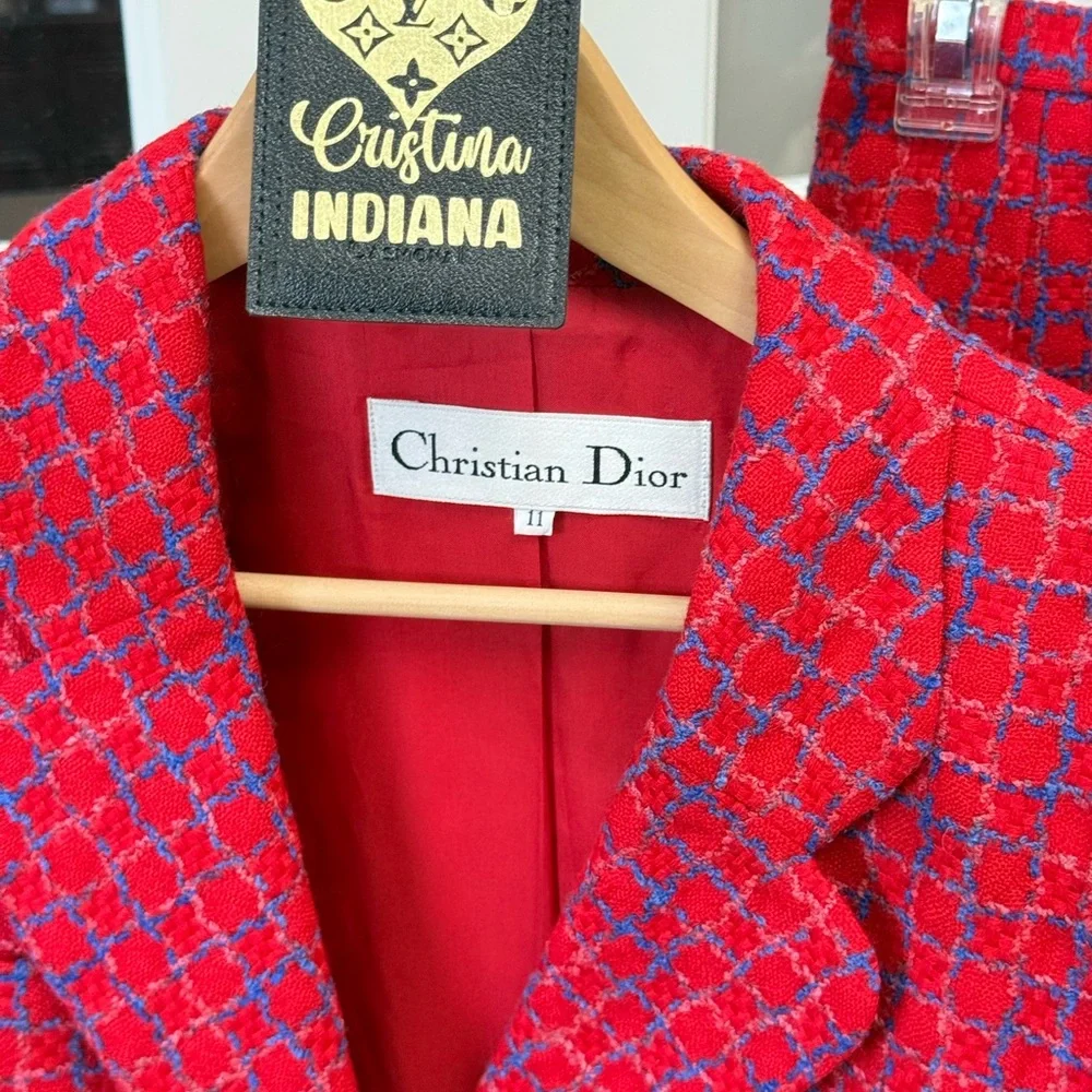 Dior Red Women's Jacket & Skirt Set
